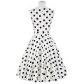 Belle Poque Stock Sans manches 37 Patterns Coton Big Black Dot White Vintage Dress 50s BP000002-36